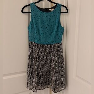 Bar III Blue and Black Patterned Mini Dress
